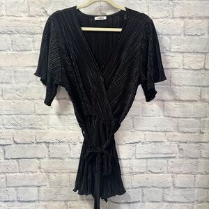 Black Romper with Tie Waist